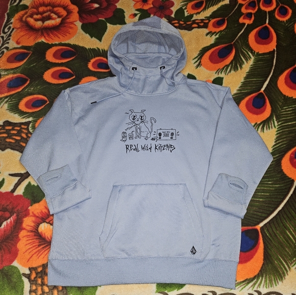 Volcom Light Blue Fleece Hoodie - Picture 1 of 6